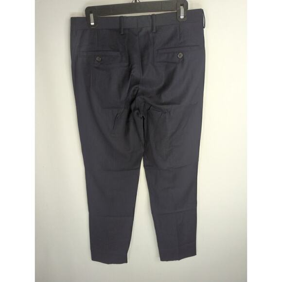 Emporio Armani‎ Women's Solid Mid Rise Straight Leg Dress Pants Navy Size Large - Picture 6 of 9
